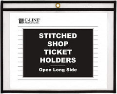 C-LINE - 25 Piece Clear Stitched Shop Ticket Holder-Open Long Side - 11" High x 8-1/2" Wide - Makers Industrial Supply