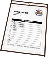 C-LINE - 25 Piece Clear Stitched Shop Ticket Holder - 11" High x 8-1/2" Wide - Makers Industrial Supply