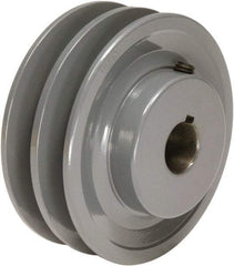 TB Wood's - 1-1/8" Bore, 1-3/16 Long, 3.95" Outside Diam, Finished Bore Two Groove V Belt Sheave - 1-3/4" Wide, 3.6 Belt Pitch B, 3.2" Pitch Diam of 4L Belt - Makers Industrial Supply