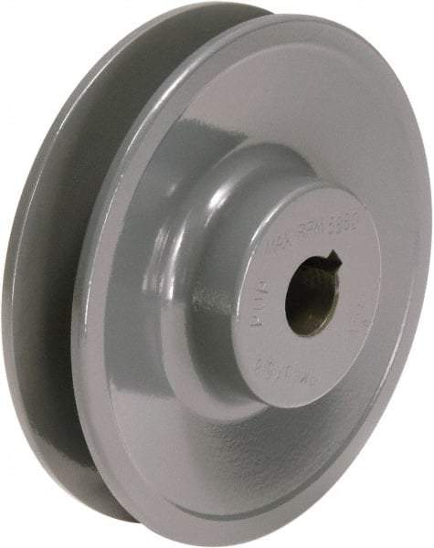 TB Wood's - 3/4" Bore, 1-3/16 Long, 3.95" Outside Diam, Finished Bore Single Groove V Belt Sheave - 7/8" Wide, 3.6 Belt Pitch B, 3.2" Pitch Diam of 4L Belt - Makers Industrial Supply