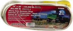 Erickson Manufacturing - 30' Long x 10" Wide, 125,000 Lb Basket Capacity, Polyester Blend Web Sling - White - Makers Industrial Supply