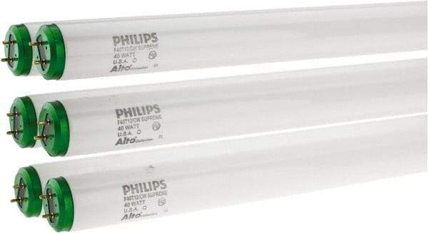 Philips - 40 Watt Fluorescent Tubular Medium Bi-Pin Lamp - 4,100°K Color Temp, 2,600 Lumens, T12, 20,000 hr Avg Life - Makers Industrial Supply