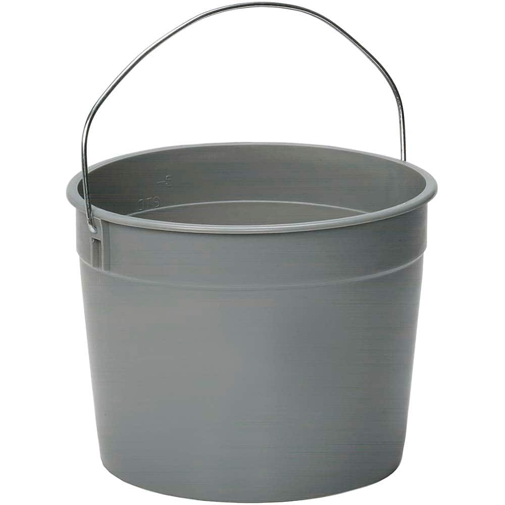 5 Qt, Plastic Round Gray Single Pail Handle Included