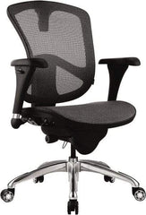 Bevco - 18 to 21-1/2" High Adjustable Chair - 20-1/2" Wide x 19-3/4" Deep, Mesh Seat, Black - Makers Industrial Supply