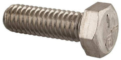 Made in USA - 5/16-18 UNC, 1" Length Under Head Hex Head Cap Screw - Grade 18-8 Stainless Steel, Uncoated, 1/2" Hex - Makers Industrial Supply