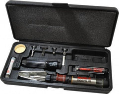 Solder-It - 9 Piece Soldering Iron Kit - Includes Blow Torch Tip, 1.6mm Conical, 2.4mm Chisel, Hot Knife, Heat Blower, Spare Orifice, Heat Reflector, Manual, Vented Safety Cap - Exact Industrial Supply