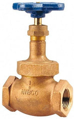 NIBCO - 1/2" Pipe, Threaded Ends, Bronze Integral Oxygen Service Globe Valve - PTFE Disc, Union Bonnet, 300 psi WOG, 150 psi WSP, Class 150 - Makers Industrial Supply