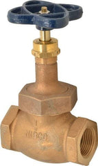 NIBCO - 1" Pipe, Threaded Ends, Bronze Integral Globe Valve - PTFE Disc, Screw-In Bonnet, 200 psi WOG, 125 psi WSP, Class 125 - Makers Industrial Supply