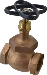 NIBCO - 1-1/4" Pipe, Threaded Ends, Bronze Integral Globe Valve - PTFE Disc, Screw-In Bonnet, 200 psi WOG, 125 psi WSP, Class 125 - Makers Industrial Supply