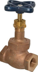 NIBCO - 3/4" Pipe, Threaded Ends, Bronze Integral Globe Valve - PTFE Disc, Union Bonnet, 300 psi WOG, 150 psi WSP, Class 150 - Makers Industrial Supply