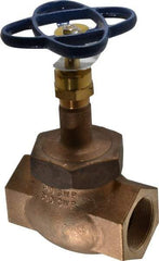 NIBCO - 2" Pipe, Threaded Ends, Bronze Integral Globe Valve - Bronze Disc, Union Bonnet, 600 psi WOG, 300 psi WSP, Class 300 - Makers Industrial Supply