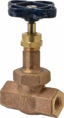 NIBCO - 3/8" Pipe, Threaded Ends, Bronze Integral Globe Valve - Bronze Disc, Union Bonnet, 600 psi WOG, 300 psi WSP, Class 300 - Makers Industrial Supply