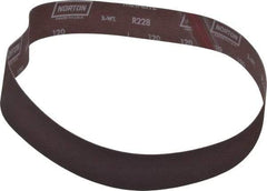 Norton - 2" Wide x 42" OAL, 120 Grit, Aluminum Oxide Abrasive Belt - Aluminum Oxide, Fine, Coated, Series R228 - Makers Industrial Supply