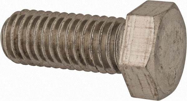 Made in USA - 1/2-13 UNC, 1-1/4" Length Under Head Hex Head Cap Screw - Grade 18-8 Stainless Steel, Uncoated, 3/4" Hex - Makers Industrial Supply