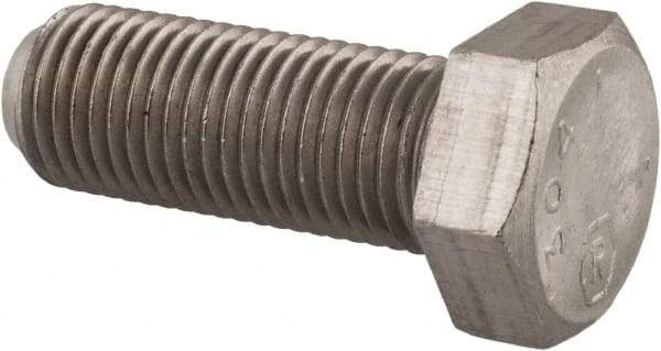 Made in USA - 3/8-24 UNF, 1" Length Under Head Hex Head Cap Screw - Grade 18-8 Stainless Steel, Uncoated, 9/16" Hex - Makers Industrial Supply