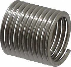 Recoil - 7/16-20 UNF, 0.656" OAL, Free Running Helical Insert - 10-5/8 Free Coils, Tanged, Stainless Steel, Bright Finish, 1-1/2D Insert Length - Makers Industrial Supply