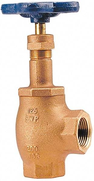 NIBCO - 1" Pipe, Class 125, Threaded Bronze Renewable Angle Gate Valve - 200 WOG, 125 WSP, Screw-In Bonnet - Makers Industrial Supply