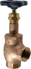 NIBCO - 3/4" Pipe, Class 125, Threaded Bronze Renewable Angle Gate Valve - 200 WOG, 125 WSP, Screw-In Bonnet - Makers Industrial Supply