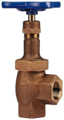 NIBCO - 1/4" Pipe, Class 300, Threaded Bronze Renewable Angle Gate Valve - 600 WOG, 300 WSP, Union Bonnet - Makers Industrial Supply