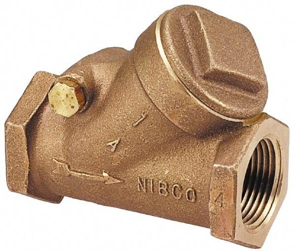 NIBCO - 1-1/2" Bronze Check Valve - Y-Pattern, FNPT x FNPT, 200 WOG - Makers Industrial Supply