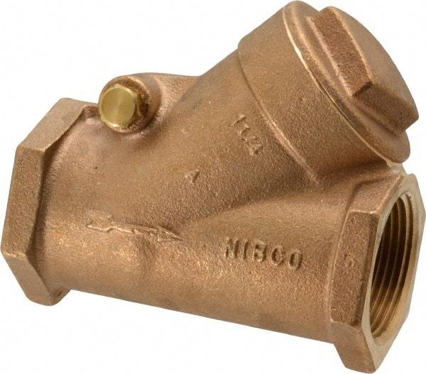 NIBCO - 1-1/4" Bronze Check Valve - Y-Pattern, FNPT x FNPT, 200 WOG - Makers Industrial Supply