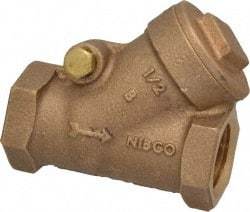 NIBCO - 1/2" Bronze Check Valve - Y-Pattern, FNPT x FNPT, 200 WOG - Makers Industrial Supply