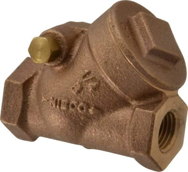 NIBCO - 1/4" Bronze Check Valve - Y-Pattern, FNPT x FNPT, 200 WOG - Makers Industrial Supply