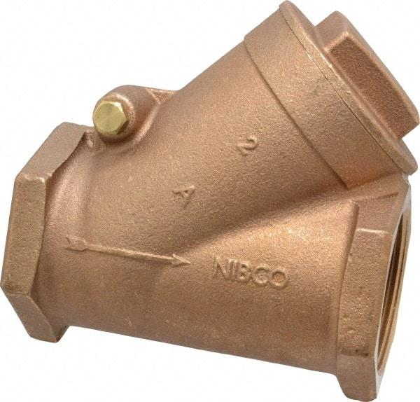 NIBCO - 2" Bronze Check Valve - Y-Pattern, FNPT x FNPT, 200 WOG - Makers Industrial Supply