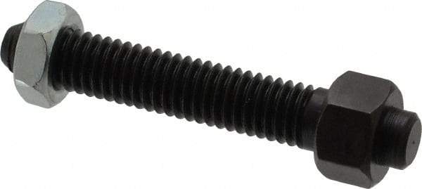 Jergens - 3/8-16 Thread, 9/16" Size, 2-1/2" Long, Black Oxide Coated, Low Carbon Steel Clamp Rest - 1-13/16" Thread Length, 11/32" Pin Diam x 5/32" Pin Height, 11/32" Nut Height - Makers Industrial Supply