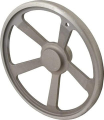 Jergens - 14", 5 Spoke Offset Handwheel with Handle - 2-3/4" Hub, Aluminum Alloy, Plain Finish - Makers Industrial Supply