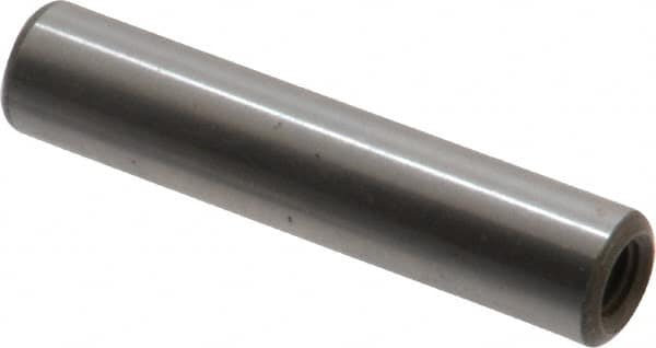 Jergens - 5/16" Diam x 1-1/2" Pin Length C-1215 Alloy Steel Pull Out Dowel Pin - C 47-58 & C 60-64 (Surface) Hardness, 1 Beveled & 1 Threaded End - Makers Industrial Supply