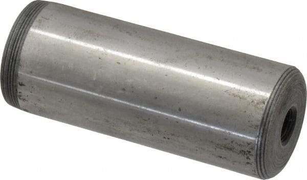 Jergens - 1" Diam x 2-1/2" Pin Length C-1215 Alloy Steel Pull Out Dowel Pin - C 47-58 & C 60-64 (Surface) Hardness, 1 Beveled & 1 Threaded End - Makers Industrial Supply