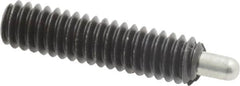 Jergens - 1/4-20, 1" Thread Length, 3/16" Plunger Projection, Steel Threaded Spring Plunger - 0.119" Max Plunger Diam, 1" Plunger Length, 1 Lb Init End Force, 4 Lb Final End Force, 1/8" Hex - Makers Industrial Supply