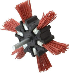 Value Collection - 4" OD, 1/4" Shank Diam, Nylon Wheel Brush - 1/2" Face Width - Makers Industrial Supply