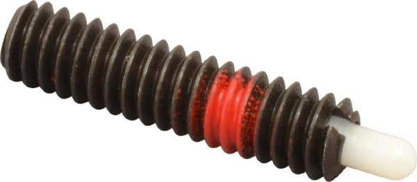 Jergens - 1/4-20, 1" Thread Length, 3/16" Plunger Projection, Steel Threaded Spring Plunger - 0.119" Max Plunger Diam, 1" Plunger Length, 1 Lb Init End Force, 4 Lb Final End Force, 1/8" Hex - Makers Industrial Supply