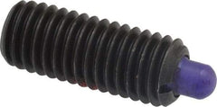 Jergens - 1/2-13, 1-1/4" Thread Length, 1/4" Plunger Projection, Steel Threaded Spring Plunger - 1/4" Max Plunger Diam, 1-1/4" Plunger Length, 6.6 Lb Init End Force, 17.4 Lb Final End Force, 1/4" Hex - Makers Industrial Supply