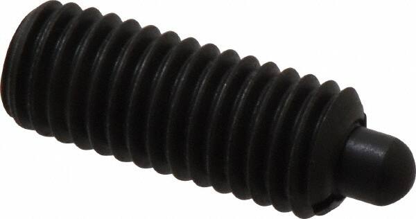 Jergens - 1/2-13, 1-1/4" Thread Length, 1/4" Plunger Projection, Steel Threaded Spring Plunger - 1/4" Max Plunger Diam, 1-1/4" Plunger Length, 6.6 Lb Init End Force, 17.4 Lb Final End Force, 1/4" Hex - Makers Industrial Supply