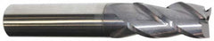 Accupro - 11/16", 1" LOC, 3/4" Shank Diam, 3" OAL, 3 Flute, Solid Carbide Square End Mill - Single End, AlTiN Finish, Spiral Flute, 40° Helix, Centercutting, Right Hand Cut, Right Hand Flute - Makers Industrial Supply