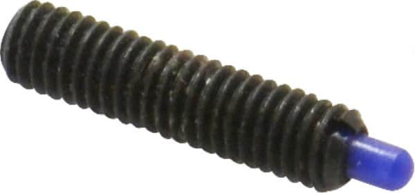 Jergens - 10-32, 3/4" Thread Length, 1/8" Plunger Projection, Steel Threaded Spring Plunger - 0.093" Max Plunger Diam, 3/4" Plunger Length, 2.9 Lb Init End Force, 11.1 Lb Final End Force, 3/32" Hex - Makers Industrial Supply