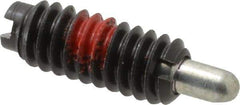 Jergens - 1/4-20, 5/8" Thread Length, 3/16" Plunger Projection, Steel Threaded Spring Plunger - 0.119" Max Plunger Diam, 5/8" Plunger Length, 0.3 Lb Init End Force, 3.5 Lb Final End Force - Makers Industrial Supply