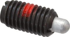 Jergens - 5/8-11, 1-1/8" Thread Length, 5/16" Plunger Projection, Steel Threaded Spring Plunger - 0.31" Max Plunger Diam, 1-1/8" Plunger Length, 2 Lb Init End Force, 10.5 Lb Final End Force - Makers Industrial Supply