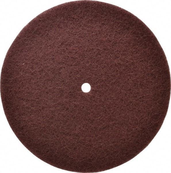 3M - 9" Very Fine Grade Aluminum Oxide Deburring Disc - 1/2" Center Hole, Arbor Connection, Maroon, 2,500 Max RPM - Makers Industrial Supply