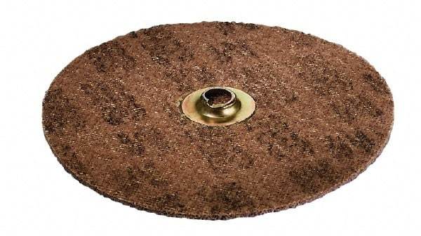 3M - 7" Coarse Grade Deburring Disc - Quick Change Connection, Brown/Blue, 7,000 Max RPM - Makers Industrial Supply