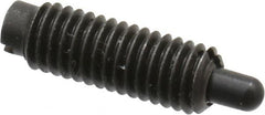 Jergens - 10-32, 9/16" Thread Length, 1/8" Plunger Projection, Steel Threaded Spring Plunger - 0.093" Max Plunger Diam, 9/16" Plunger Length, 0.5 Lb Init End Force, 5 Lb Final End Force - Makers Industrial Supply