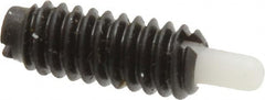 Jergens - 1/4-20, 5/8" Thread Length, 3/16" Plunger Projection, Steel Threaded Spring Plunger - 0.119" Max Plunger Diam, 5/8" Plunger Length, 0.3 Lb Init End Force, 3.5 Lb Final End Force - Makers Industrial Supply