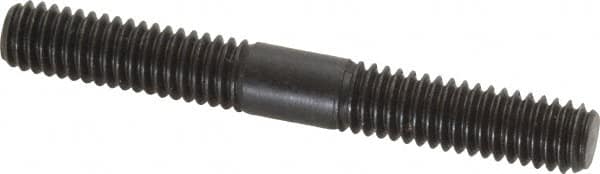 Jergens - 5/16-18 2-1/2" OAL Equal Double Threaded Stud - Alloy Steel, Black Oxide Finish, 15/16" Equal Thread Length - Makers Industrial Supply