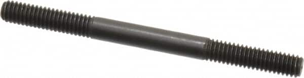 Jergens - 5/16-18 4" OAL Equal Double Threaded Stud - Alloy Steel, Black Oxide Finish, 1-1/8" Equal Thread Length - Makers Industrial Supply