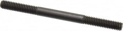 Jergens - 5/16-18 4" OAL Equal Double Threaded Stud - Alloy Steel, Black Oxide Finish, 1-1/8" Equal Thread Length - Makers Industrial Supply