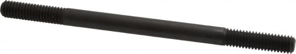 Jergens - 3/8-16 6" OAL Equal Double Threaded Stud - Alloy Steel, Black Oxide Finish, 1-1/4" Equal Thread Length - Makers Industrial Supply