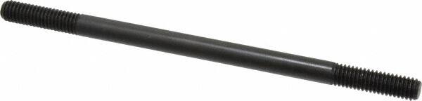 Jergens - 3/8-16 7" OAL Equal Double Threaded Stud - Alloy Steel, Black Oxide Finish, 1-1/4" Equal Thread Length - Makers Industrial Supply